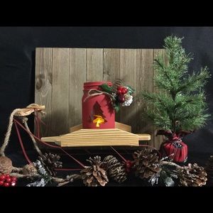 Red Christmas Tree Jar